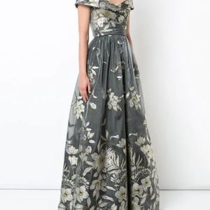 Embroidered off the shoulder gown
